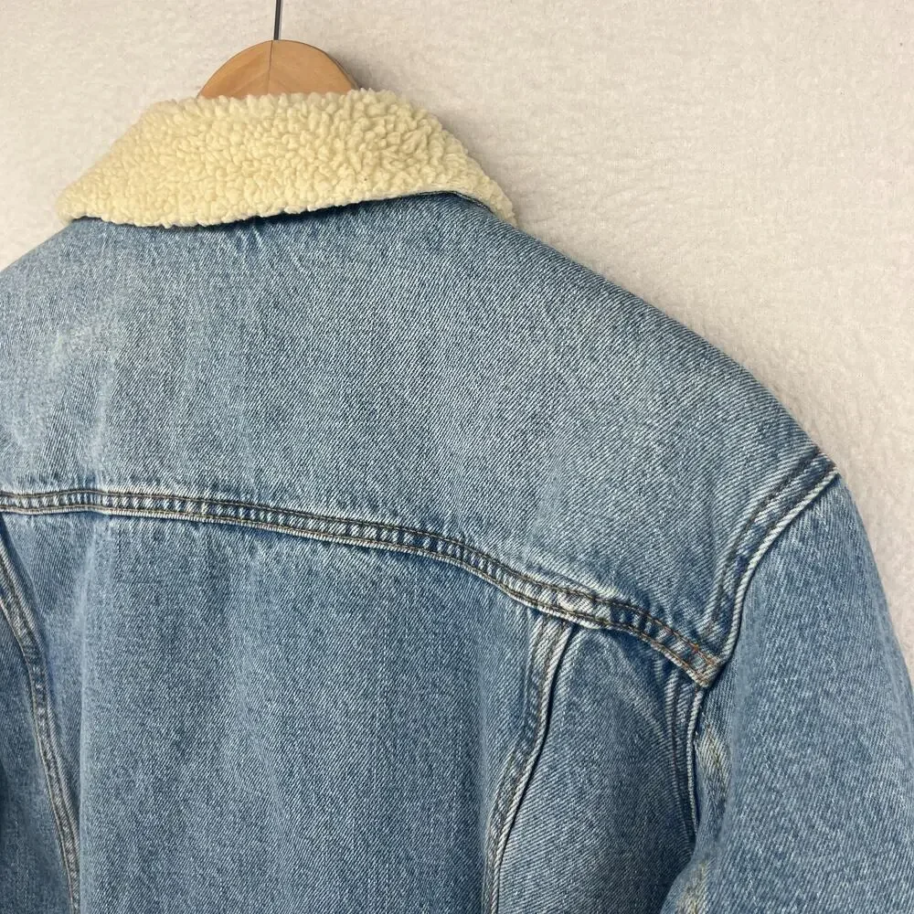 Levi's Light Blue Denim Sherpa Collar Jacket - Picture 9 of 16